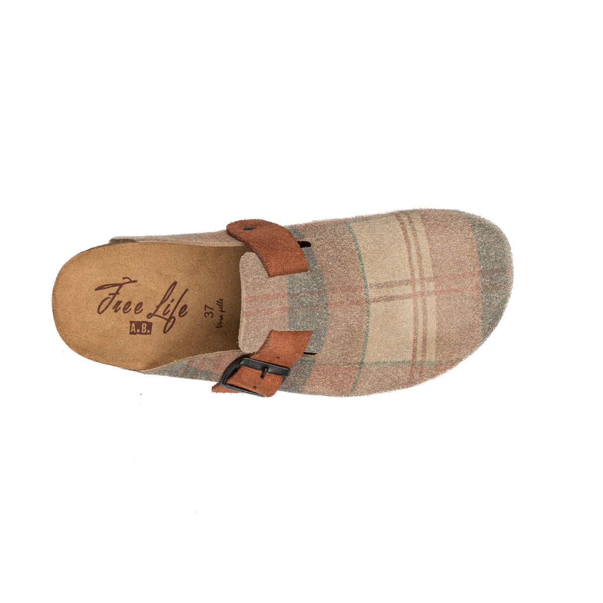 Sabot Clog in Pelle Stampa Tartan