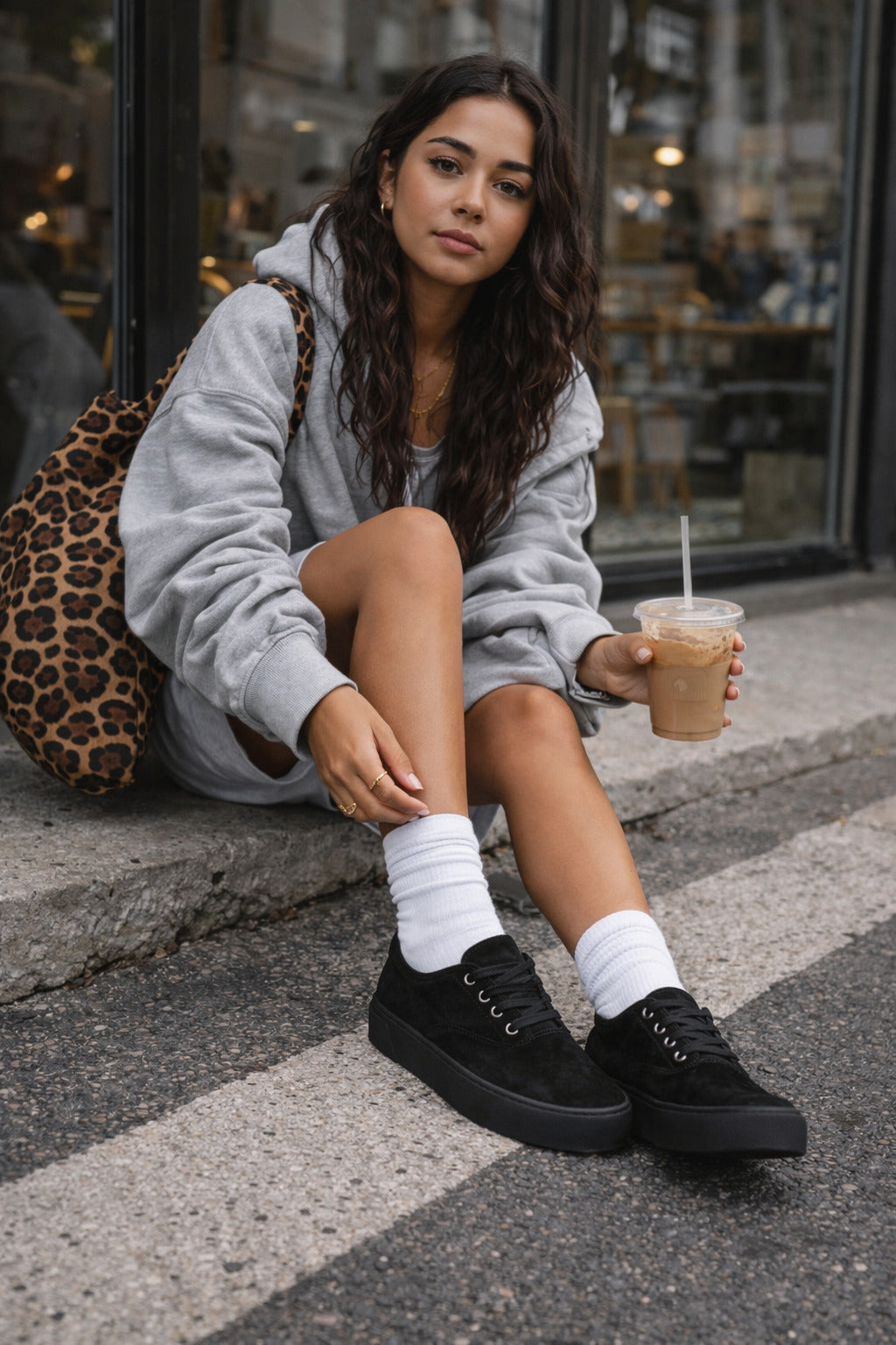 Women's Sneakers with Suede Lace-Up