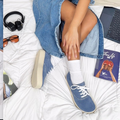 Women's Sneakers with Suede Lace-Up