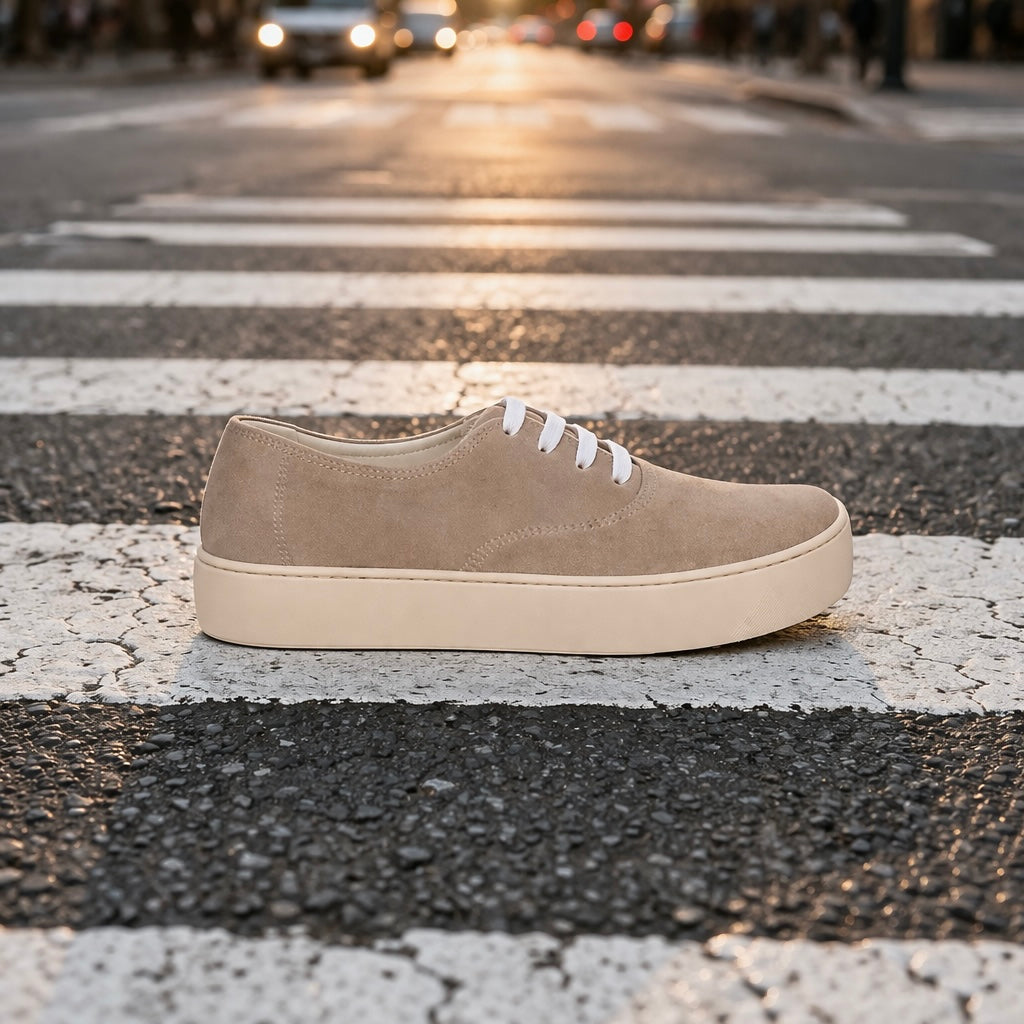Women's Sneakers with Suede Lace-Up