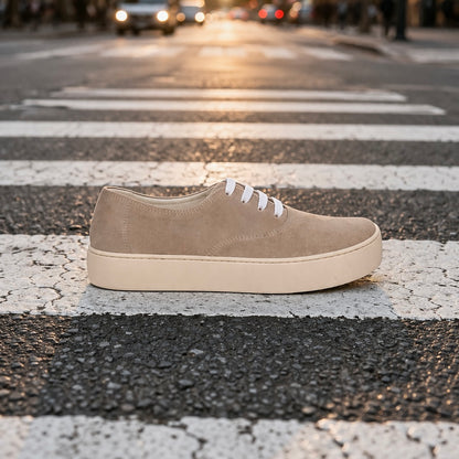Women's Sneakers with Suede Lace-Up