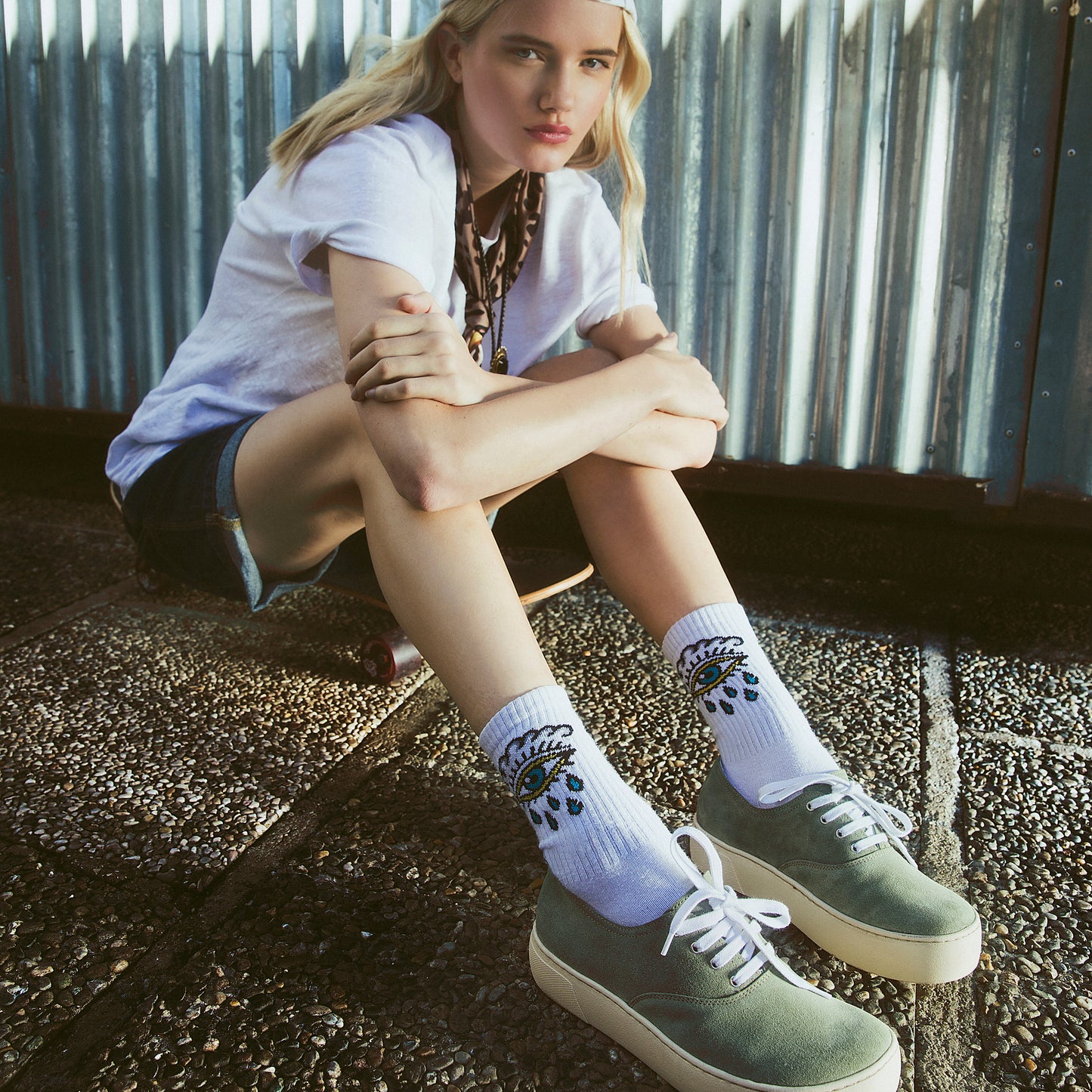Women's Sneakers with Suede Lace-Up