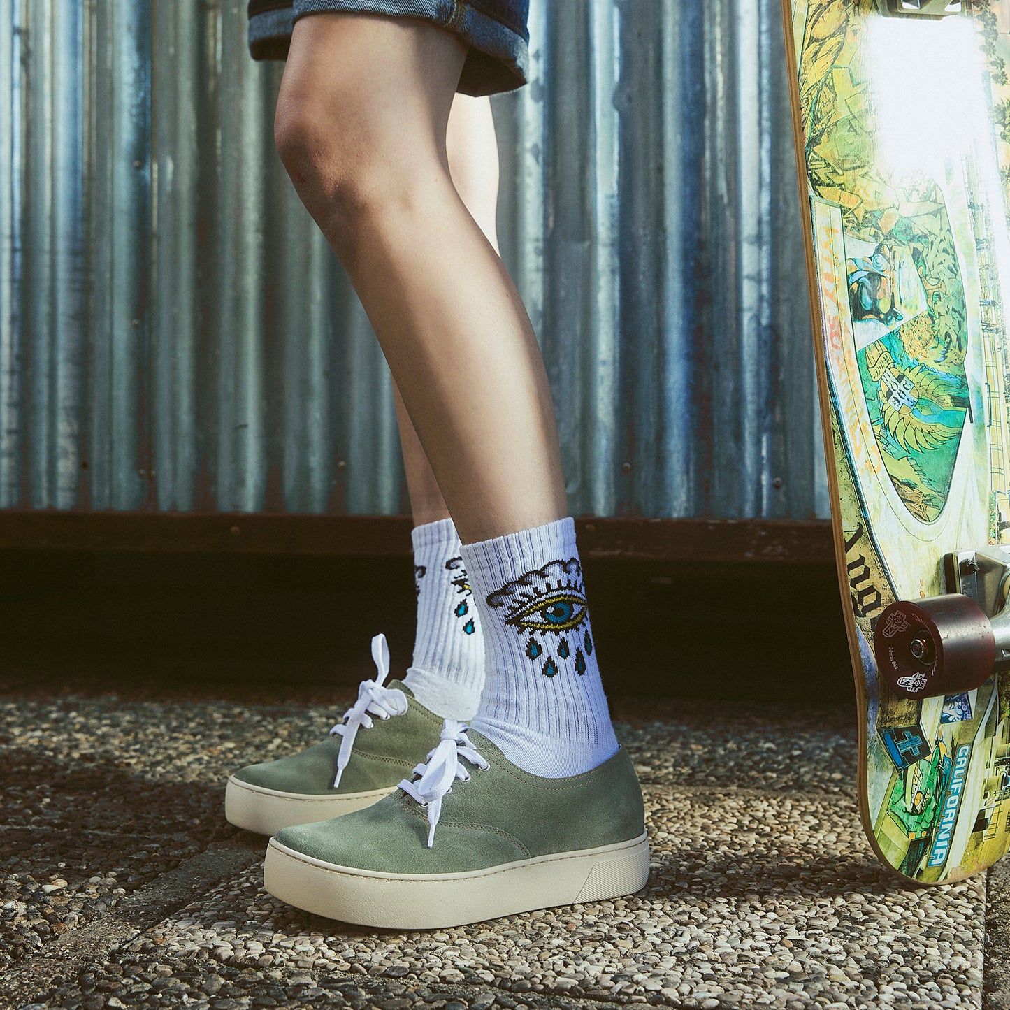 Women's Sneakers with Suede Lace-Up