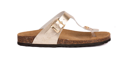 Women's Laminated Leather Thong Slippers