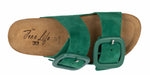 Sandalo Doppia Fibbia in Pelle Colorata, con Fibbie grandi a colori