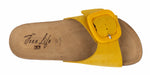 Colored Leather Slipper with Large Buckle