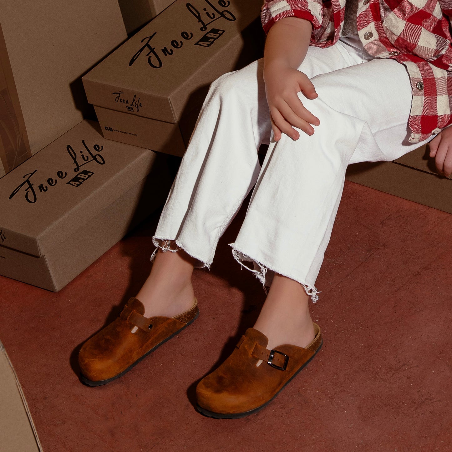 Sabot Bimbo/Bimba in Pelle Ingrassata