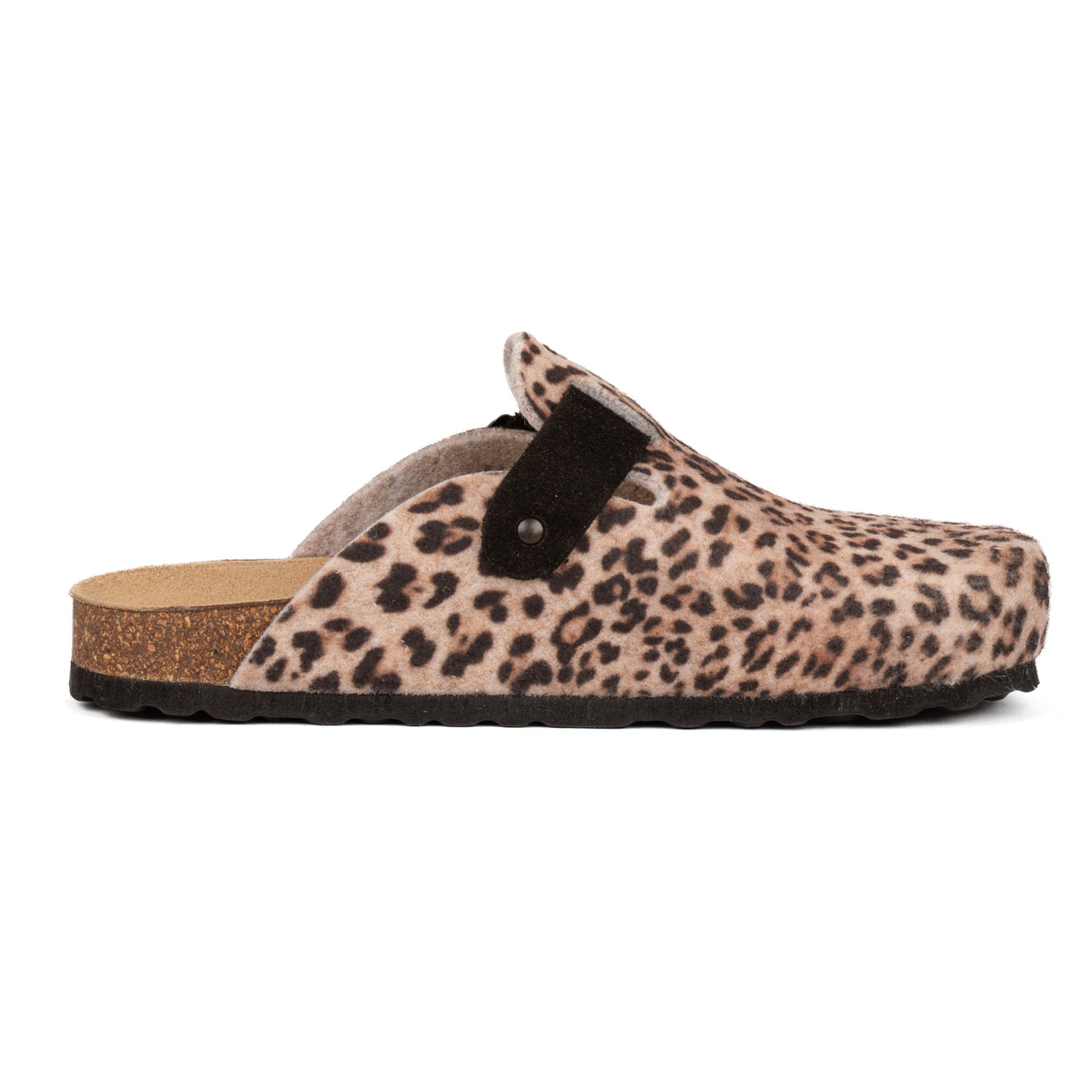Sabot Clog Donna in Feltro Stampa Leopardata