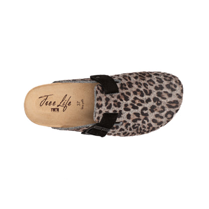 Sabot Clog in Pelle Stampa Leopardata