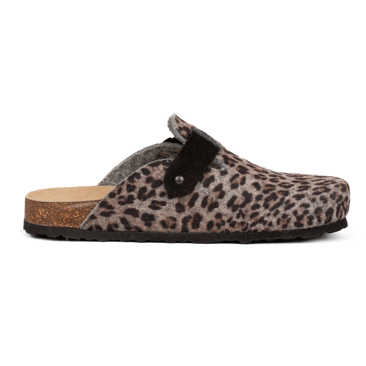 Sabot Clog Donna in Feltro Stampa Leopardata
