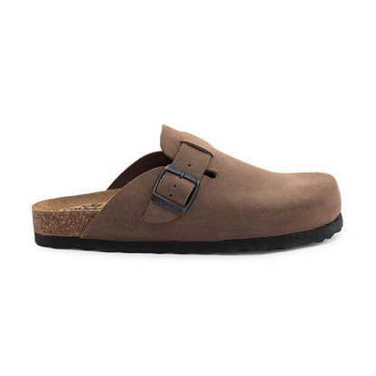 Sabot Clog in Pelle Scamosciata Con Plantare Morbido