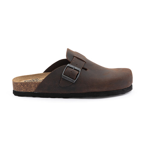 Sabot Clog in Pelle Ingrassata Con Plantare Morbido