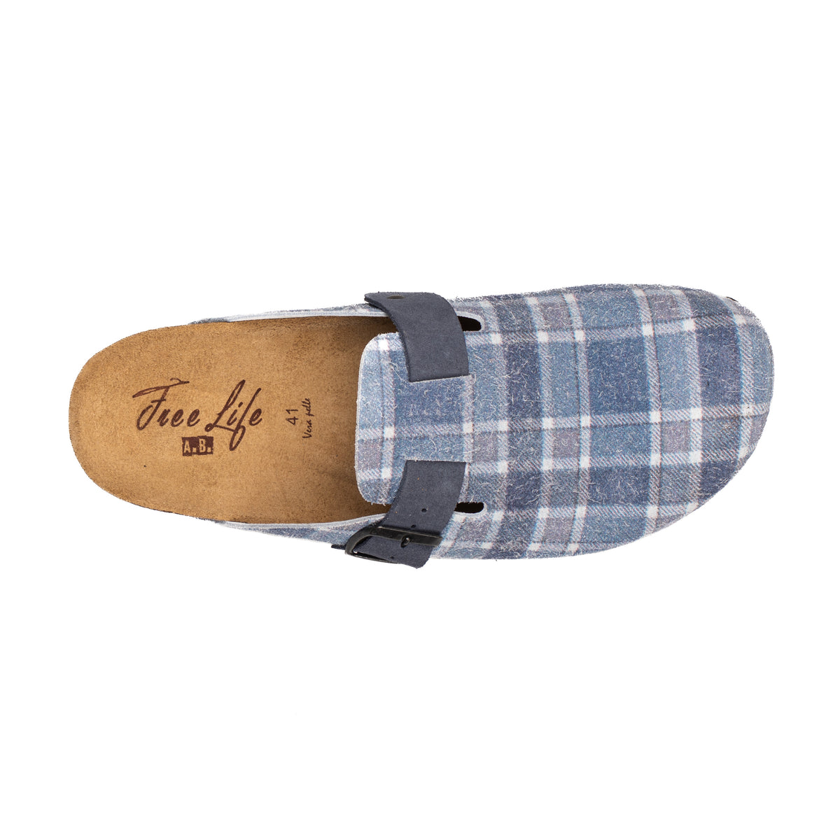 Sabot Clog in Pelle Stampa Tartan