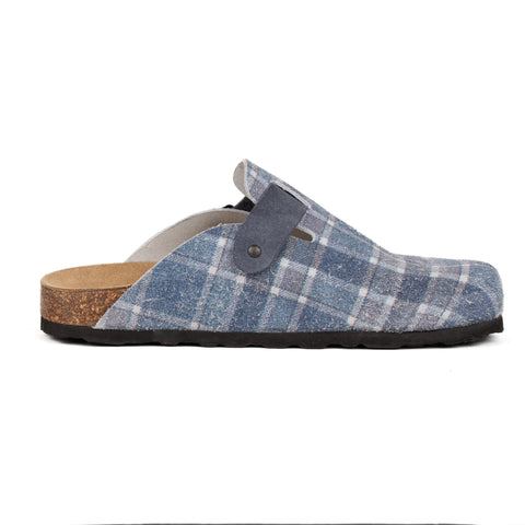 Sabot Clog in Pelle Stampa Tartan