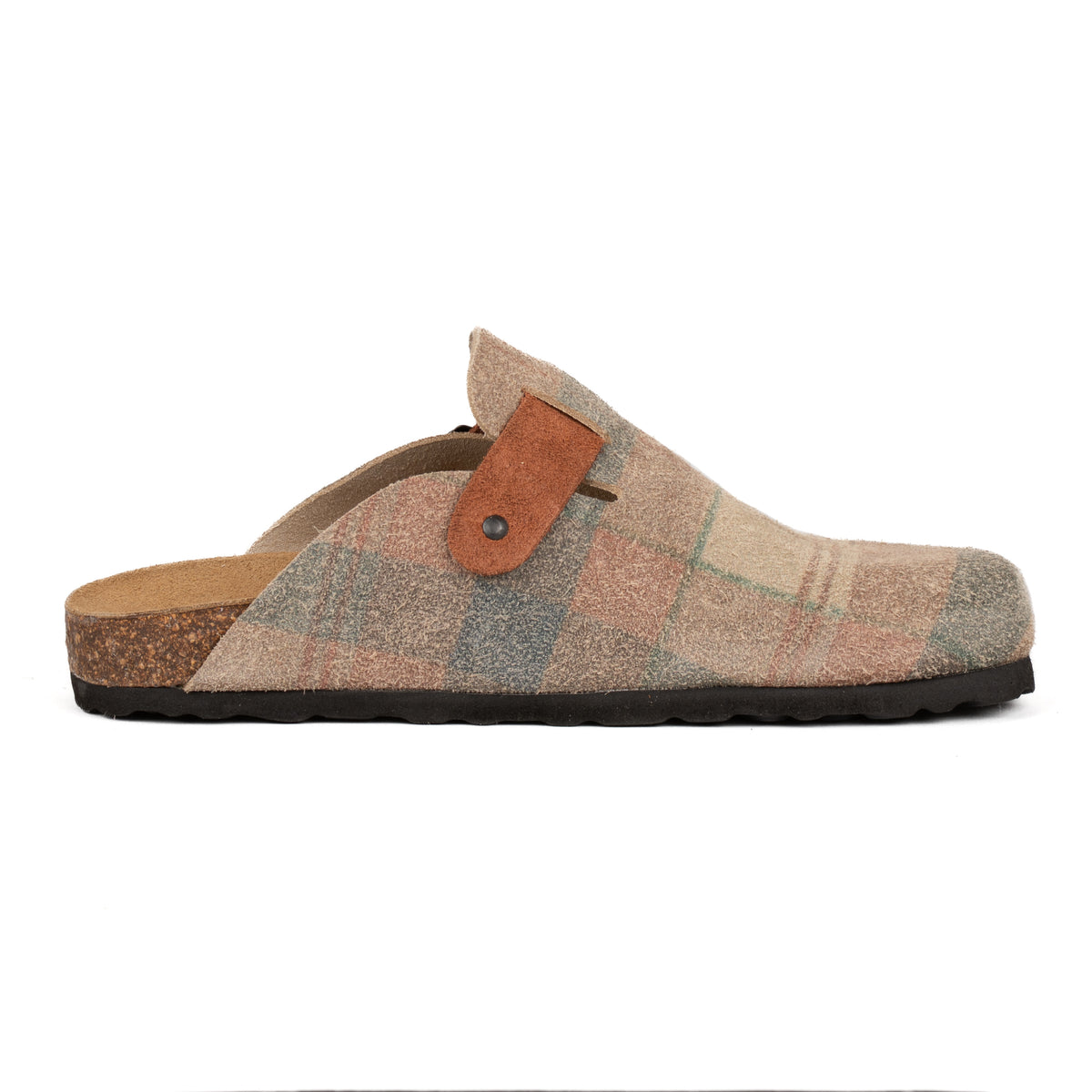 Sabot Clog in Pelle Stampa Tartan