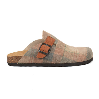 Sabot Clog in Pelle Stampa Tartan
