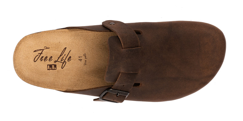 Men's leather clog sabot