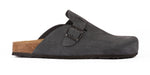 Sabot clog uomo in pelle scamosciata