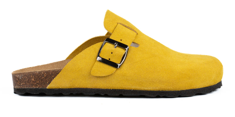 Sabot clog donna in pelle scamosciata