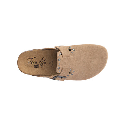 Sabot Donna Pelle Scamosciata con Borchie