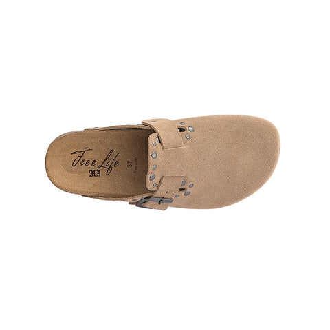 Sabot Donna Pelle Scamosciata con Borchie
