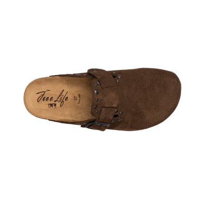 Sabot Donna Pelle Scamosciata con Borchie