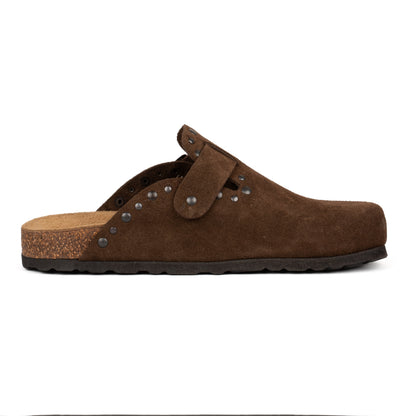 Sabot Donna Pelle Scamosciata con Borchie