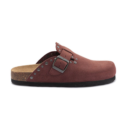 Sabot Donna Pelle Scamosciata con Borchie