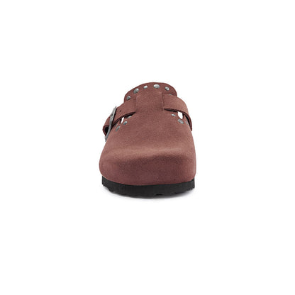 Sabot Donna Pelle Scamosciata con Borchie