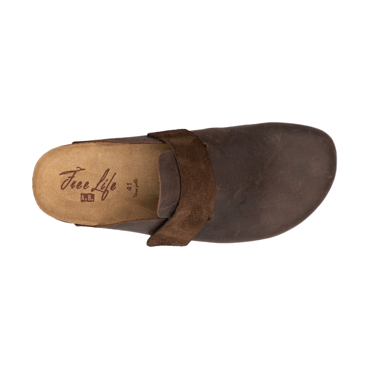 Sabot Clog in Pelle Ingrassata con Velcro