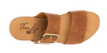 Sabot Zeppa Doppia Fascia in Pelle con Fibbia