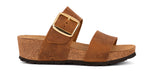 Sabot Zeppa Doppia Fascia in Pelle con Fibbia