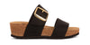 Sabot Zeppa Doppia Fascia in Pelle con Fibbia