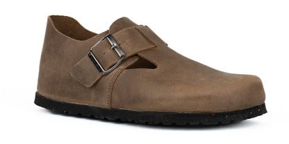 Sabot Donna Chiuso Pelle Ingrassata con Fibbia