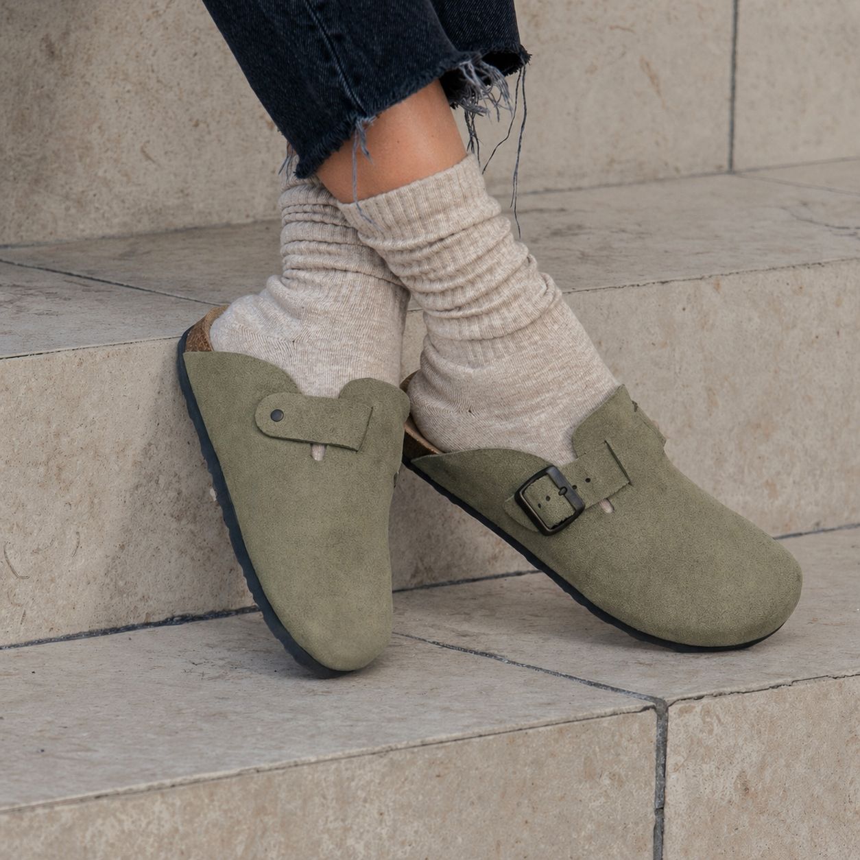 Suede Clogs